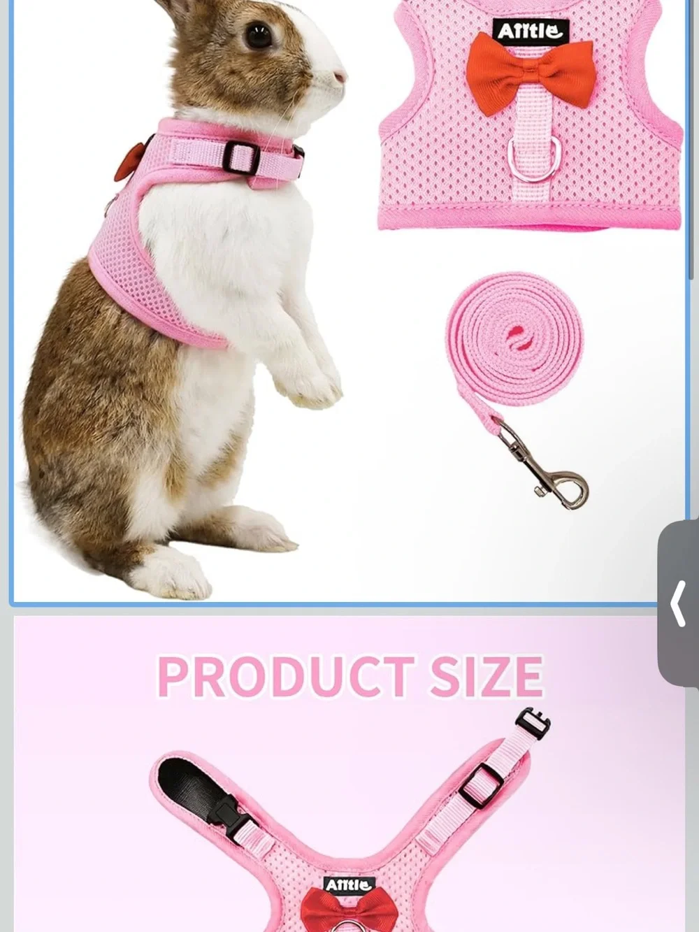 Pink Mesh Pet Harness with Bow - Attle